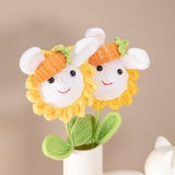 Crochet Rabbit Sunflower, Crochet Sunflower, Knitted Flower, Knitted Sunflower, Crochet Flowers, Christmas Gift, Floral Crochet Gifts