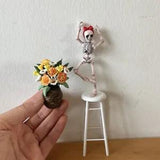 1:12 Scale Dollhouse Miniature Flowers Garden Flowers Pots Carnation Accessories