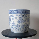 Handmade Ceramic Planter Pot, Succulent Planter Pot, Chinoiserie Pot, Blue and White Pot