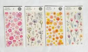 Sticker Flowers lot 4 Sunflower Rose Tulip Lily Cosmos Pansy Gerbera Carnation