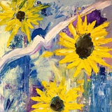 Sunflowers - Acrylic on Board - Flower Painting - Original Art - Impasto - Acrylic Painting - Small Painting