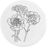 'Carnation Flowers' Button Pin Badges (BB039224)