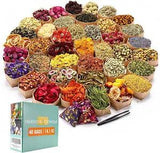 40 Bags Natural Dried Flowers Kit, Natural Herbs for Soap,Candle,Resin ,Bath