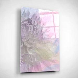 Abstract Floral Wall Art, Flower Lover Gift, Calming Master Bedroom Decor, Glass Office Decor, Botanical Fine Art