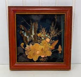 Vintage Framed Dried Pressed Flowers Signed