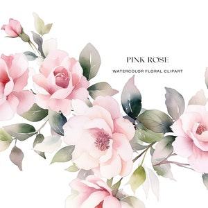 Roses Watercolor Clipart Blush Roses Clipart Floral Clipart Wedding Clipart Blush Roses Watercolor Clipart Premade Roses Bouquets Wedding