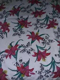 Cranston Vtg Fabric Schwartz Liebman "Lilies" Cotton Fabric 3 Yards 35"x 44"Wide