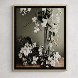 White orchid color photograph print