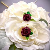 floral artisan earrings rose earrings |floral clay earrings |handmade earrings| Merlot earrings |floral bouquet earrings|rose earrings