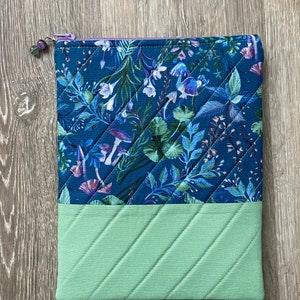 Green and Purple Mushroom and Plants Tablet Sleeve.