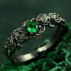 Silver Rose Bouquet Ring, Roses in Bloom Silver Ring, Delicate Rose Twig Ring, Elegant Rosebud Silver Ring, Enchanted Rose Garden Ring