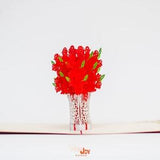 Rose Flower Bouquet Pop Up Card