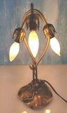 2- Lily Pad Tulip Brass Lamps 16.5" ONLY! NO TULIPS!! Vintage Art Nouveau HTF!!