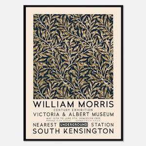 William Morris Willow Bough Vintage Poster Reproduction Art Print | Colorful Art, Victoria & Albert Art Museum Exhibition, Art Nouveau #W16