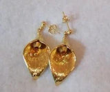 Cala Lily Metal Earrings on Gold Plated Ear Posts