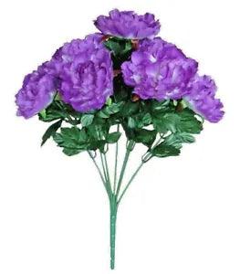 Lavender Peony 20" Bush 7-4" Bloom Silk Flower Home Craft In/Outdoor Vase Decor