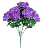 Lavender Peony 20" Bush 7-4" Bloom Silk Flower Home Craft In/Outdoor Vase Decor