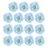 30Pcs Artificial Flower Head Fake Flowers Heads Bulk Silk Peony Heads Light Blue