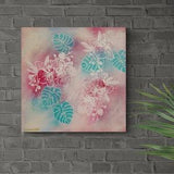 DELICATE ORCHIDS - modern orchid painting on canvas with glitter