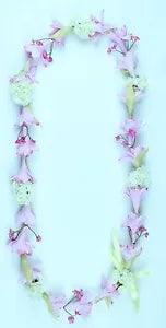 Hawaiian Lei Party Luau Floral Flowers Dance Hawaii Pink Tuberose Carnation