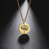 Birth Flower Necklace Delicate Chain Peony Rose Holly Necklace Women Jewelry