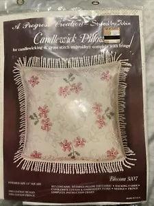Candlewick Cross Stitch Embroidery Kit Progress Creation by Tobin Pink Carnation