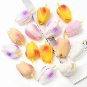 Artificial Tulips Flower Heads Use For DIY Crafting And Home Decoration Displays