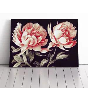 Flawless Peony Flowers Canvas Print Wall Art Framed Picture Home Decor Large