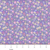 Lily Garden Country Flowers Calico Purple 100% Cotton Fabric - PICK SIZE