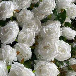 High Quality 10pcs Pure White Roses Artificial Flowers White Roses for Wedding Bouquets Party Centerpieces Home Office Decoration