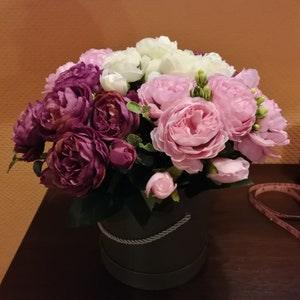 30cm Rose Pink Silk Peony Artificial Flowers Bouquet 5 Big Head and 4 Bud New Fake Flowers for Home Wedding Decoration indoor