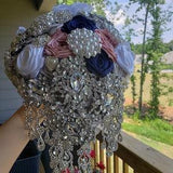 Great Gatsby rose gold brooch bouquet