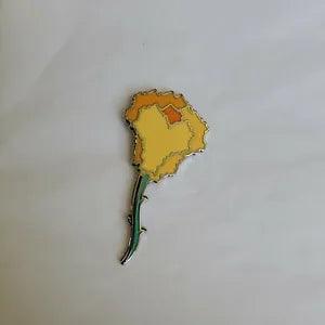 Orange Carnation Flower Lapel Hat Jacket Pin