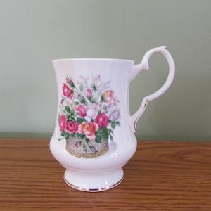 Vintage Royal Windsor Fancy Mug - Fine Bone China Mug - Bouquet of Roses - Fine Bone China - Vintage Coffee Mug