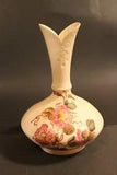 Floral Handpainted Vase Ceramic Gold Embellished 9" Peonies Pink Gold