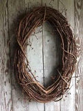 Natural Oval Grapevine Wreath 24" Primitive Country Farmhouse Wall Wedding Craft