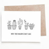 Funny Christmas Card for Plant Lover, Cactus Holiday Card Pun