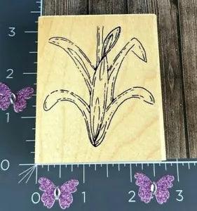 CTMH Co. Bulbs In Bloom Line Art Plant Rubber Stamp Lily Spring Garden #F68