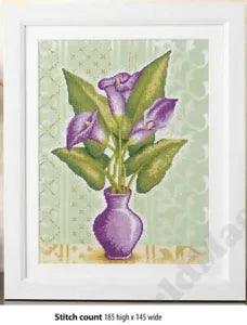 LILIES IN BLOOM     CROSS STITCH PATTERN  ONLY  ALS   PS