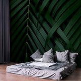 Dark tropical wallpaper with palm leaves, jungle wall mural, peel and stick, self adhesive wallpaper, wall decor