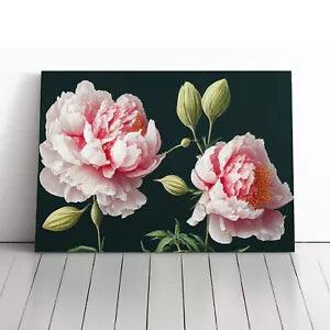 Fascinating Peony Flowers Canvas Print Wall Art Framed Picture Home Decor Large