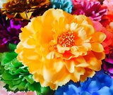 USA Hair Fashion Fabric Flower Clip Brooch Rose Peony Lady Yellow NO.2 shoes