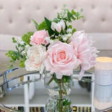 Floral Arrangements-REAL TOUCH Pink Peony Arrangement-Large Pastel Peony Centerpiece-Peony Arrangement-Faux Rose/Floral Arrangement