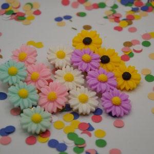 Hairclip with flowers, sunflower, daisy, different colours, children hair accessories, barrette