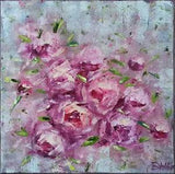 Peonies wall art Blush Mauve Rustic Peony Painting floral Impasto oil painting