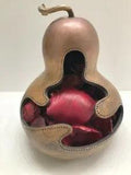Gourd Large Carved Dried - Potpourri or Bird House w/ unscented Red Potpourri E