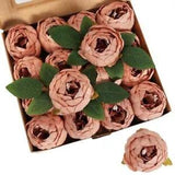 16pcs 3.5'' Big Peonies Artificial Flowers Vintage Fake Peonies Silk Flowers