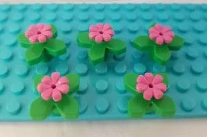 LEGO Flowers Pink Petal Green Leaf Lot of 5 Girl Boy Bulk Plant Lily Friends