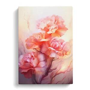 Carnation Flower Futurism Canvas Print Wall Art Framed Decor Picture Large