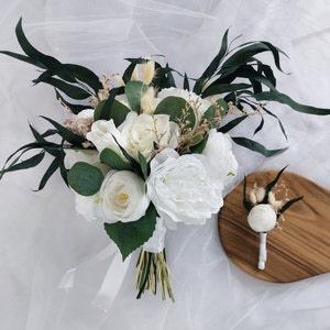 White Rose Bridal Bouquet, White Wedding Bouquet,Rose Bridal Bouquet,Bridal bouquet, Bridal accessories,Wedding bouquet,Rose-Peony Bouquet